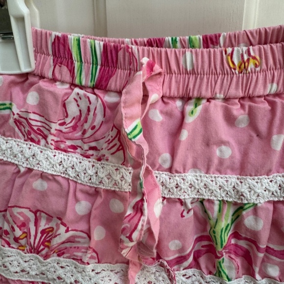 Lilly Pulitzer 3T Girls Pink & White Floral Ruffle Skirt - Picture 3 of 6